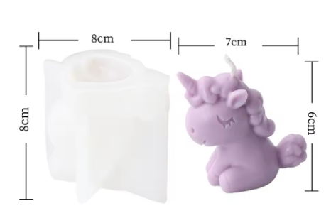 Molde de silicona Unicornio 3D