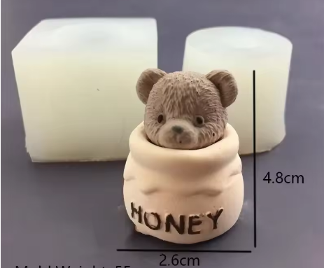 Molde de silicona Oso en Tarro Miel PEQ): imagen 2