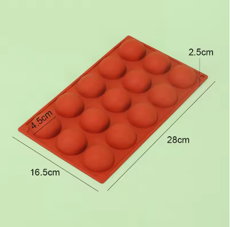 Molde Silicona media esfera 3D - 15cv