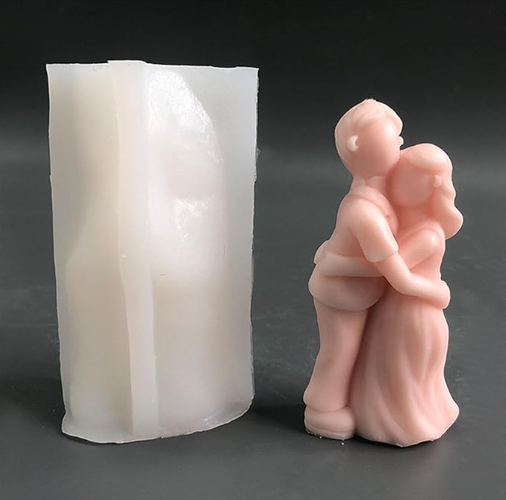 Pareja de novios abrazándose 3D