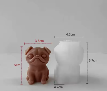 Molde silicona Pug pequeño 3D