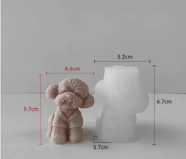 Molde silicona poodle toy 3D