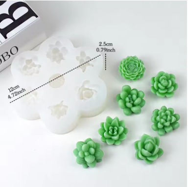 Molde silicona suculenta 6 mod.
