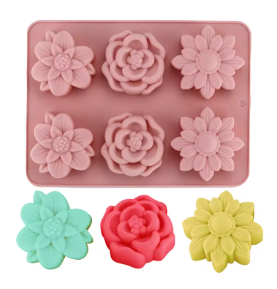 Molde 3 flores x6 cvds.