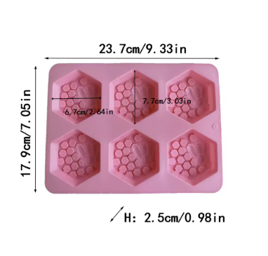 Molde Silicona Panal de abeja hexagonal: imagen 2