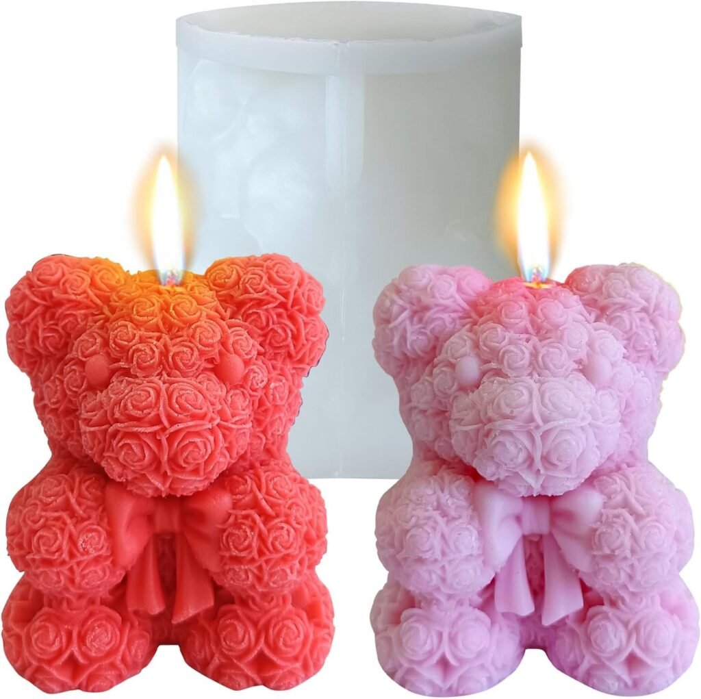 Oso Teddy Rosas con Corbata lazo 3D