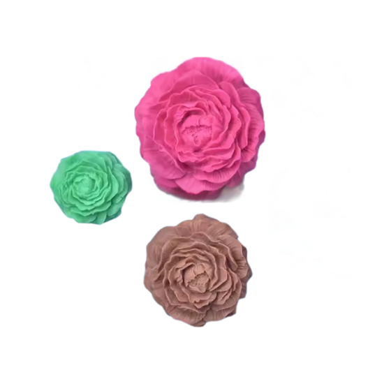 Molde  peonia x3 pz