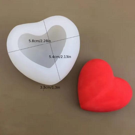 Molde corazón redondo grande 3D