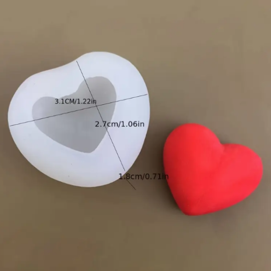 Molde corazón redondo  pequeño 3D