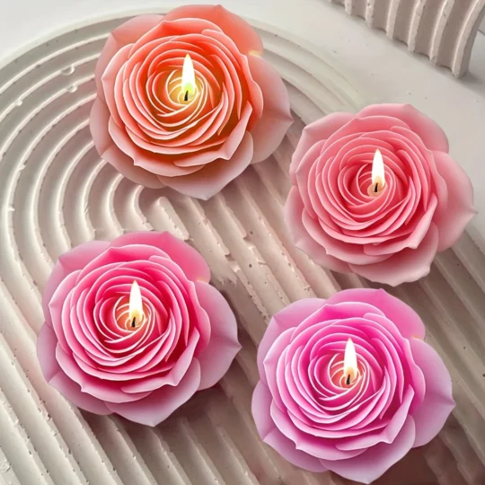 Molde rosa muchos pétalos 3D