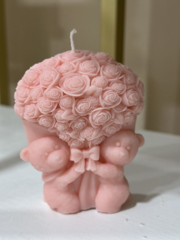 Pareja de osos con ramo de rosas GRANDE 3D