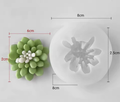 Molde suculenta hojas gorditas 3D