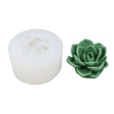 Molde suculenta hojas redondas 3D