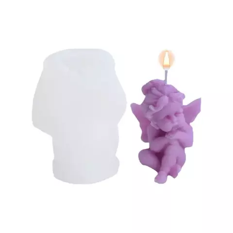 Molde Ángelita sentado mirando a un costado 3D