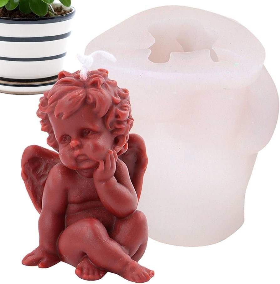 Molde Ángel pensando sentado 3D: imagen 1