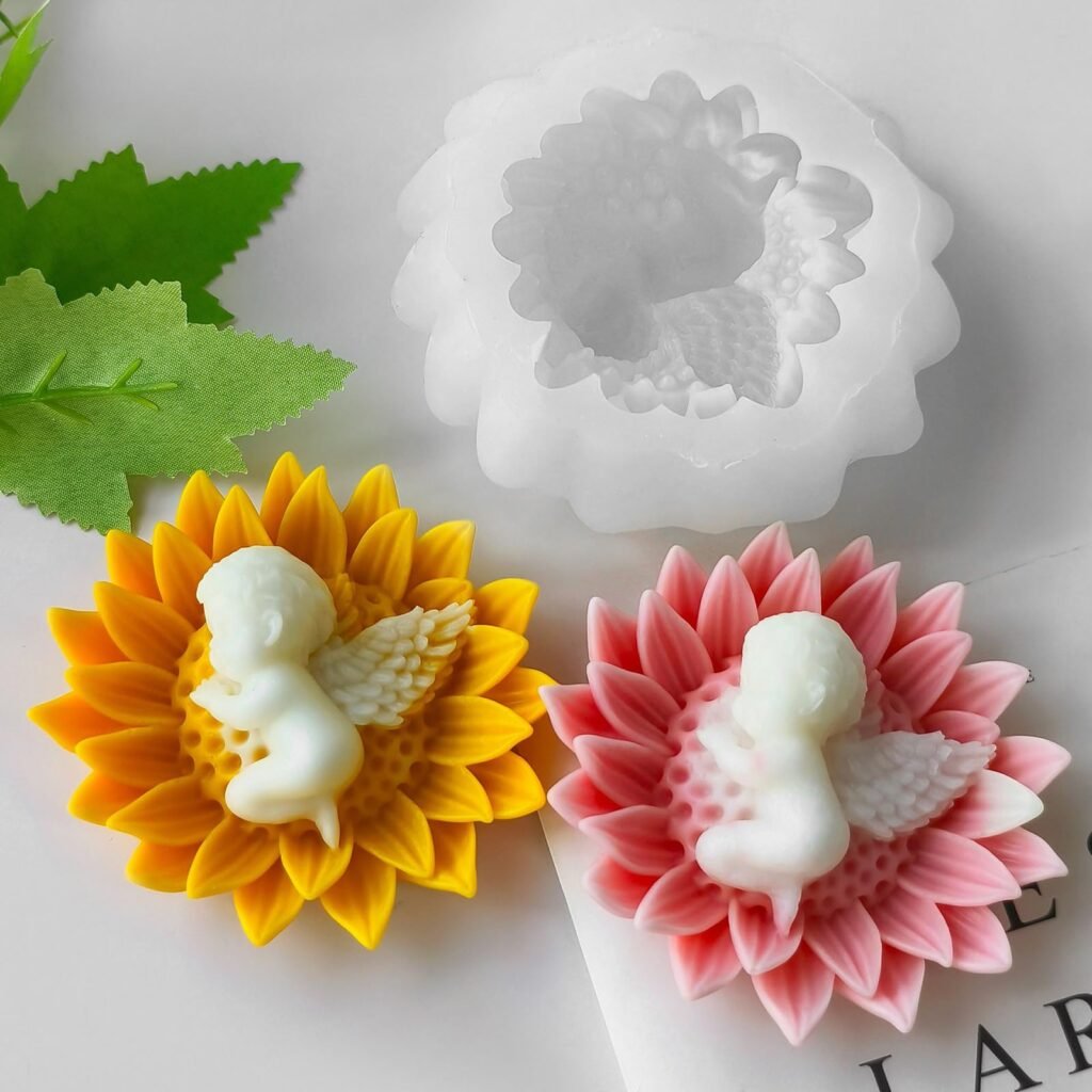 Molde ANGELITO DURMIENDO EN FLOR 3D
