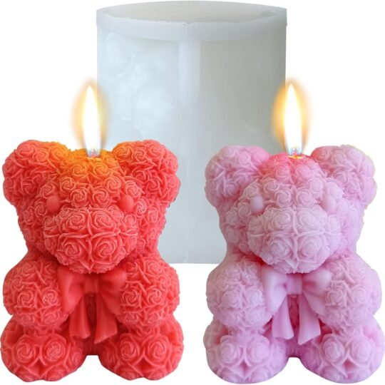 Oso Teddy Rosas con Corbata lazo 3D / J0783