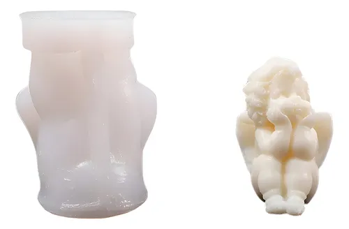 Molde ángel pensativo sentado 3D