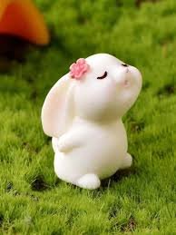 Molde Conejita con flor cabeza  tierna 3D /F305