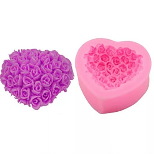 Molde corazón de FLORES 3D