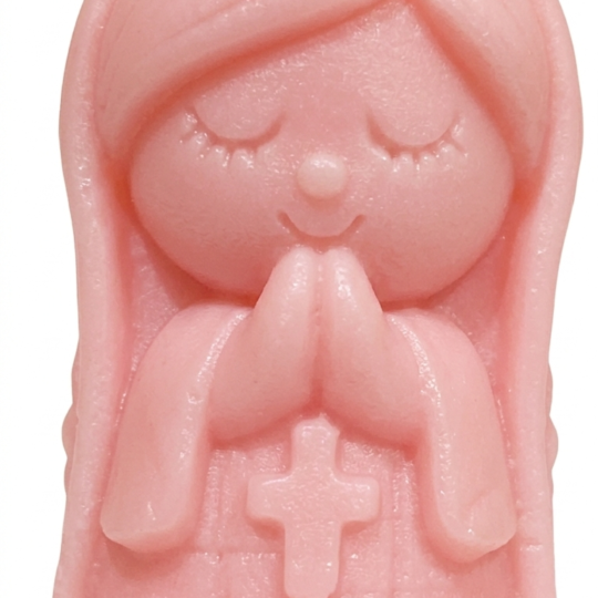 GUADALUPE PEQUEÑA CON FLORES VESTIDO BAJO Y CRUZ