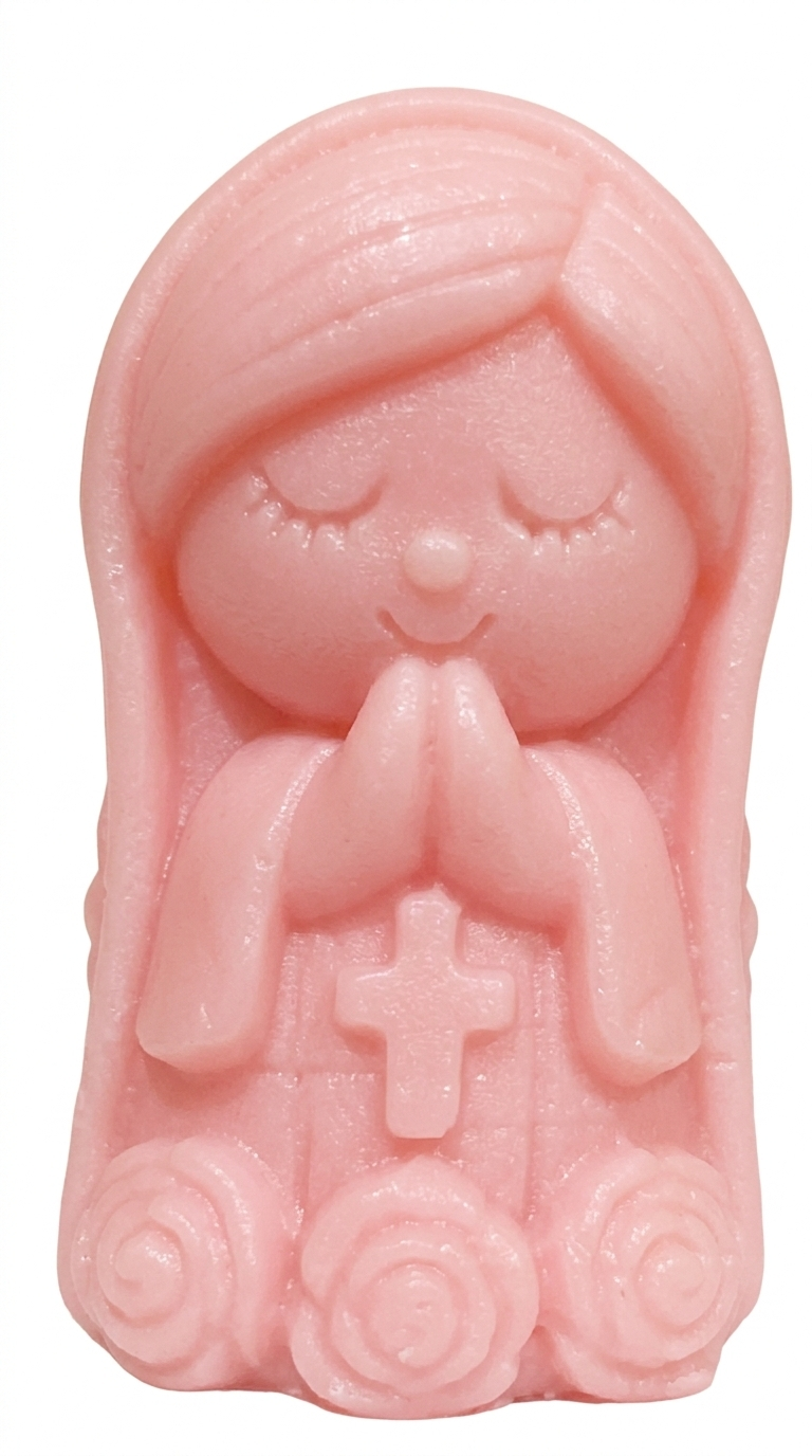 GUADALUPE PEQUEÑA CON FLORES VESTIDO BAJO Y CRUZ: imagen 1